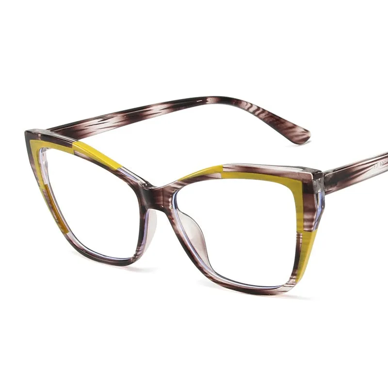 CCspace Women's Full Rim Square Cat Eye Tr 90 Titanium Eyeglasses 55485