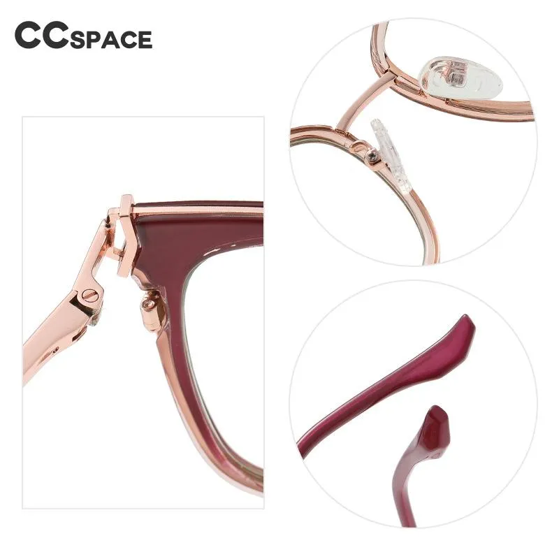 CCspace Women's Full Rim Square Cat Eye Tr 90 Titanium Eyeglasses 55602