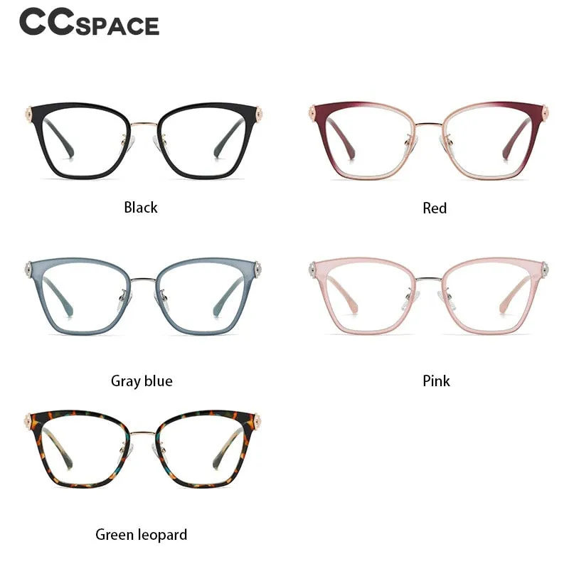 CCspace Women's Full Rim Square Cat Eye Tr 90 Titanium Eyeglasses 55602