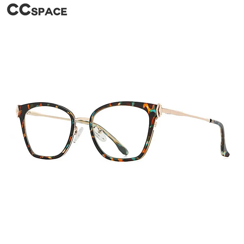 CCspace Women's Full Rim Square Cat Eye Tr 90 Titanium Eyeglasses 55602