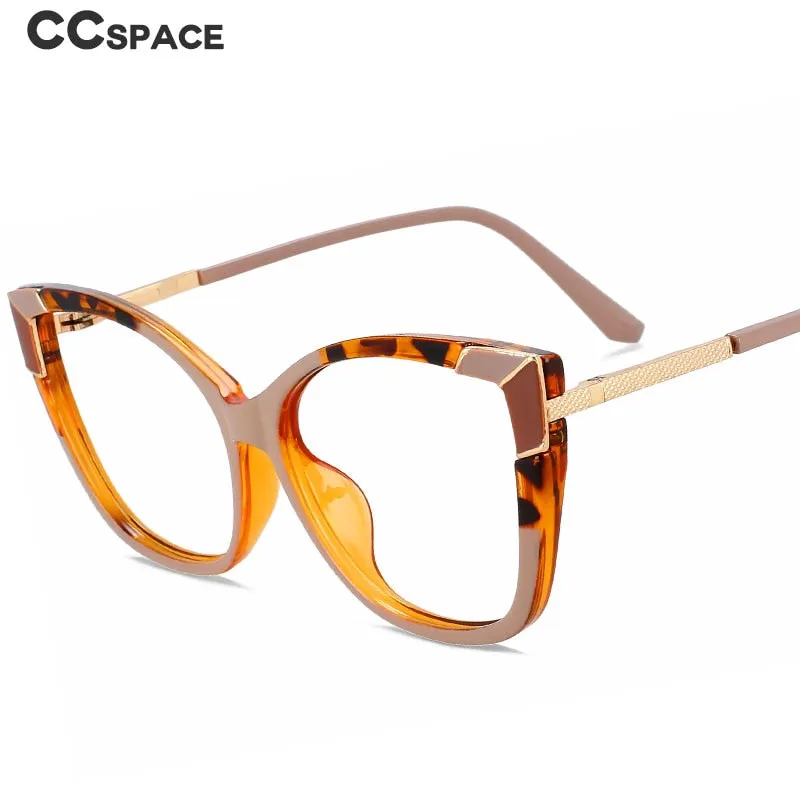 CCspace Women's Full Rim Square Cat Eye Tr 90 Titanium Eyeglasses 56153