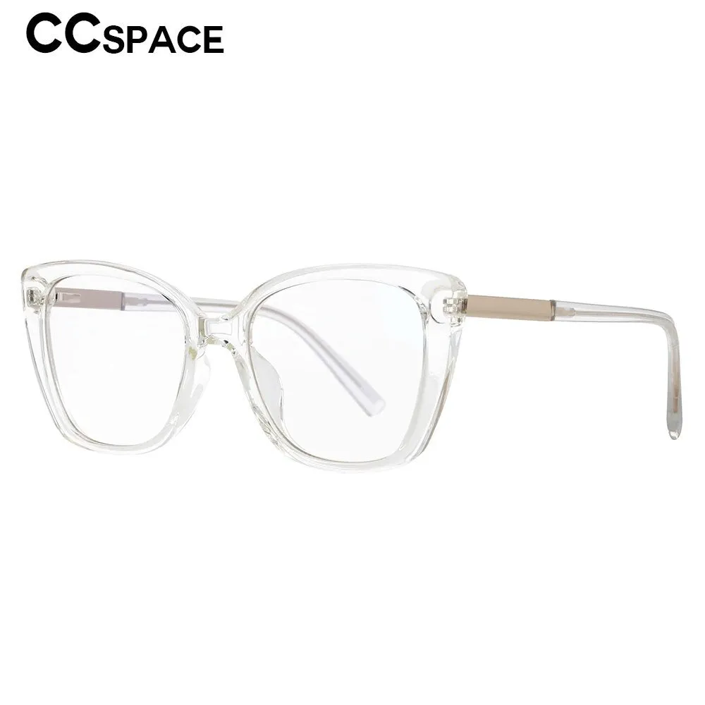 CCspace Women's Full Rim Square Cat Eye Tr 90 Titanium Frame Eyeglasses 53117