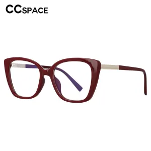 CCspace Women's Full Rim Square Cat Eye Tr 90 Titanium Frame Eyeglasses 53117