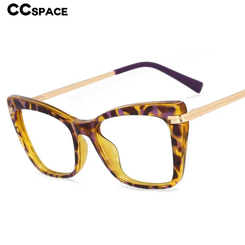 CCspace Women's Full Rim Square Cat Eye Tr 90 Titanium Frame Eyeglasses 54335