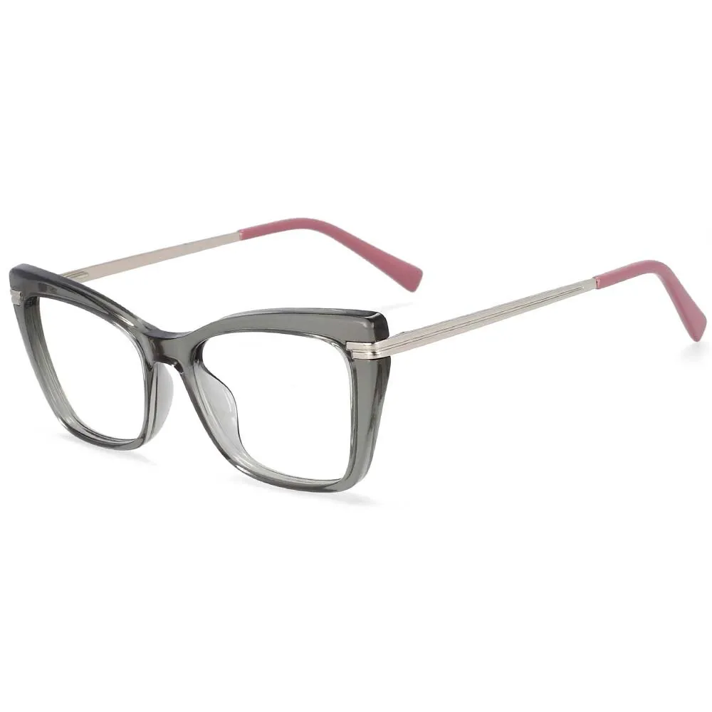 CCspace Women's Full Rim Square Cat Eye Tr 90 Titanium Frame Eyeglasses 54335