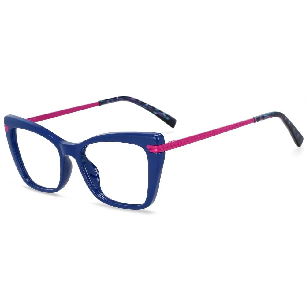 CCspace Women's Full Rim Square Cat Eye Tr 90 Titanium Frame Eyeglasses 54335