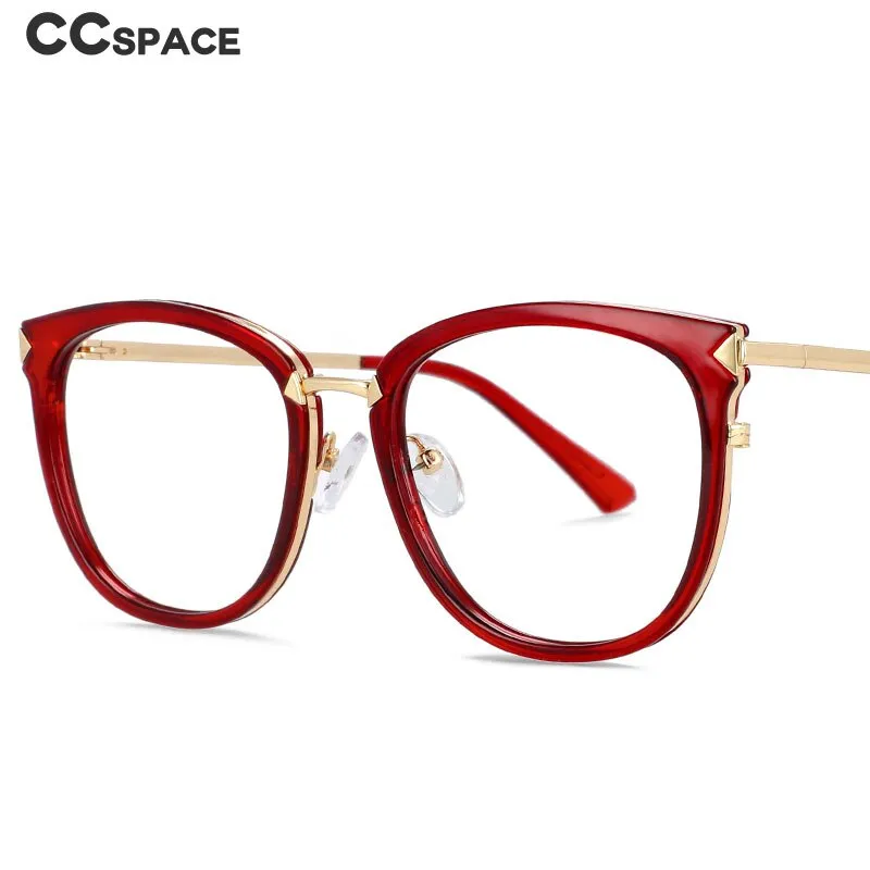 CCspace Women's Full Rim Square Round Tr 90 Titanium Frame Eyeglasses 54156