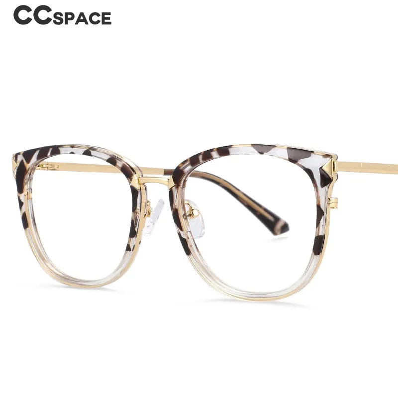 CCspace Women's Full Rim Square Round Tr 90 Titanium Frame Eyeglasses 54156