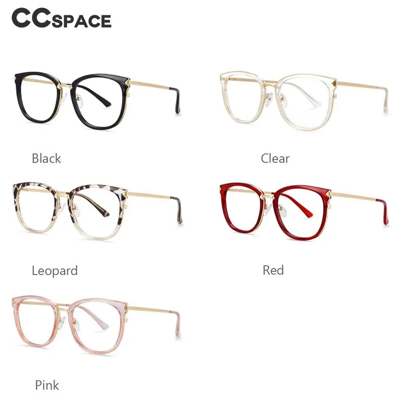 CCspace Women's Full Rim Square Round Tr 90 Titanium Frame Eyeglasses 54156