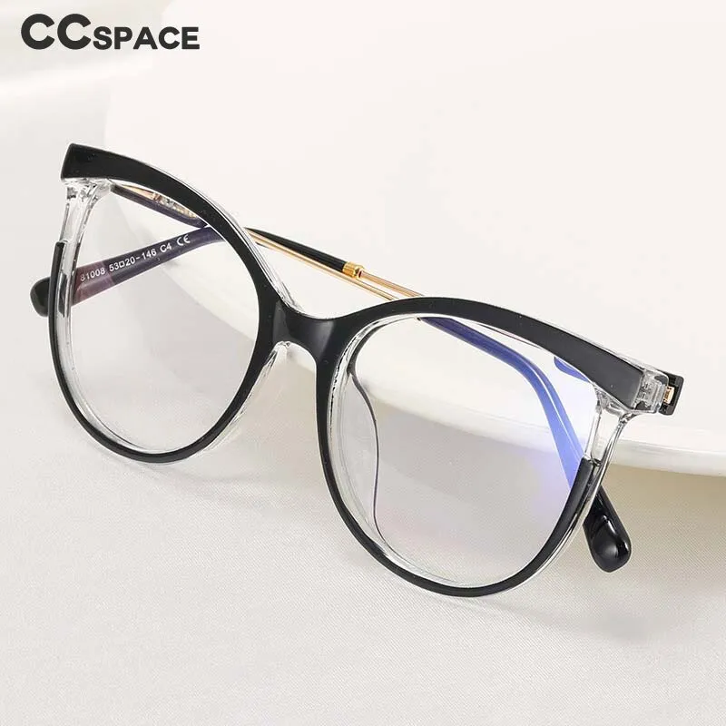 CCspace Women's Full Rim Square Tr 90 Titanium Eyeglasses 55223