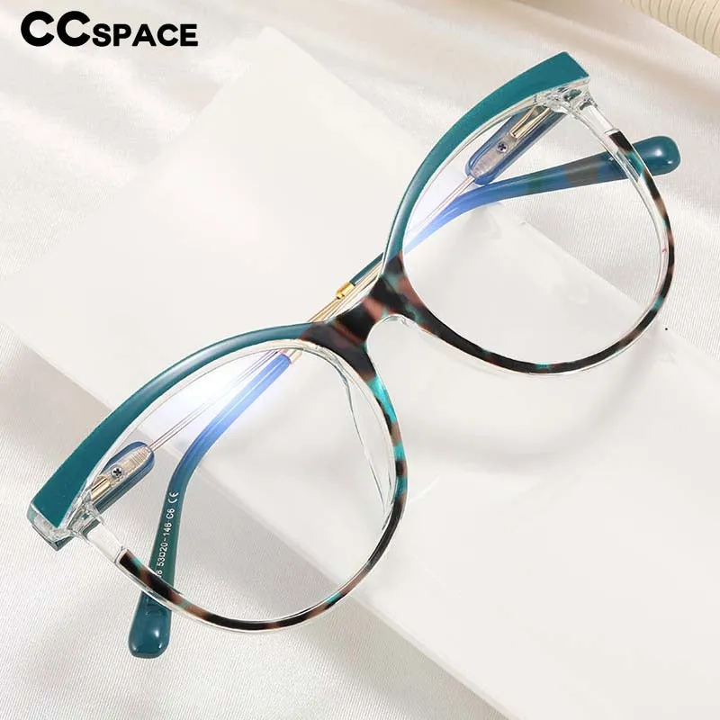 CCspace Women's Full Rim Square Tr 90 Titanium Eyeglasses 55223