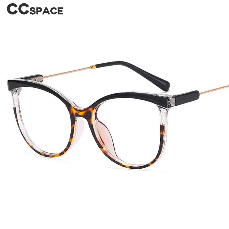 CCspace Women's Full Rim Square Tr 90 Titanium Eyeglasses 55223