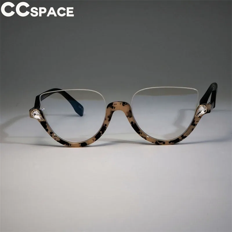 CCspace Women's Semi Rim Cat Eye Resin Frame Eyeglasses 45159