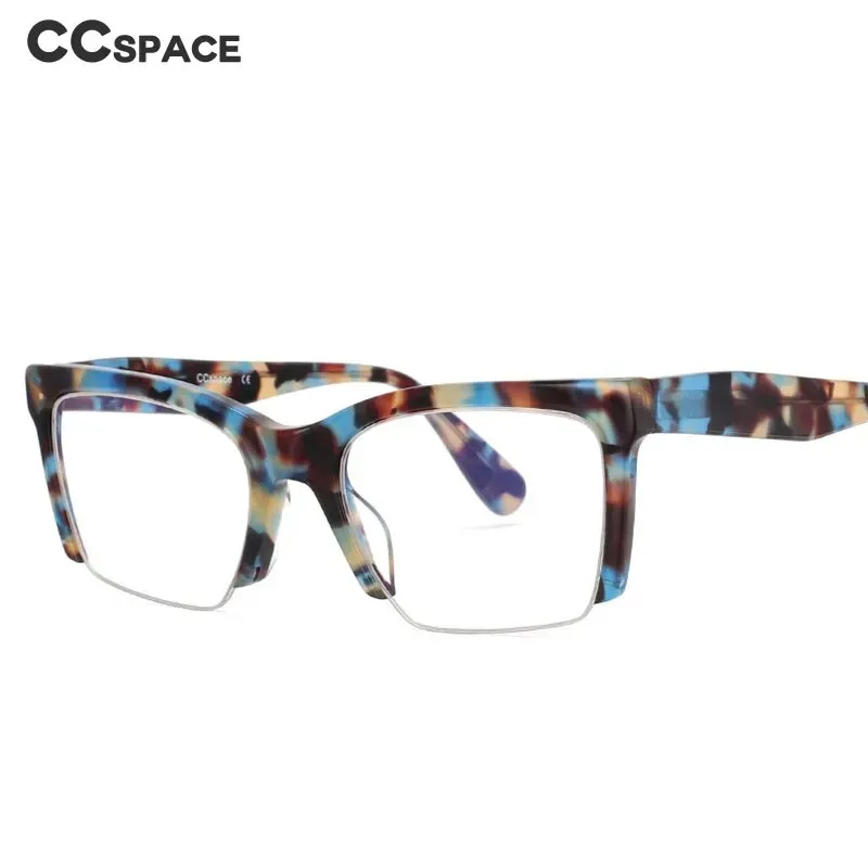 CCspace Women's Semi Rim Square Acetate Hyperopic Reading Glasses R49409