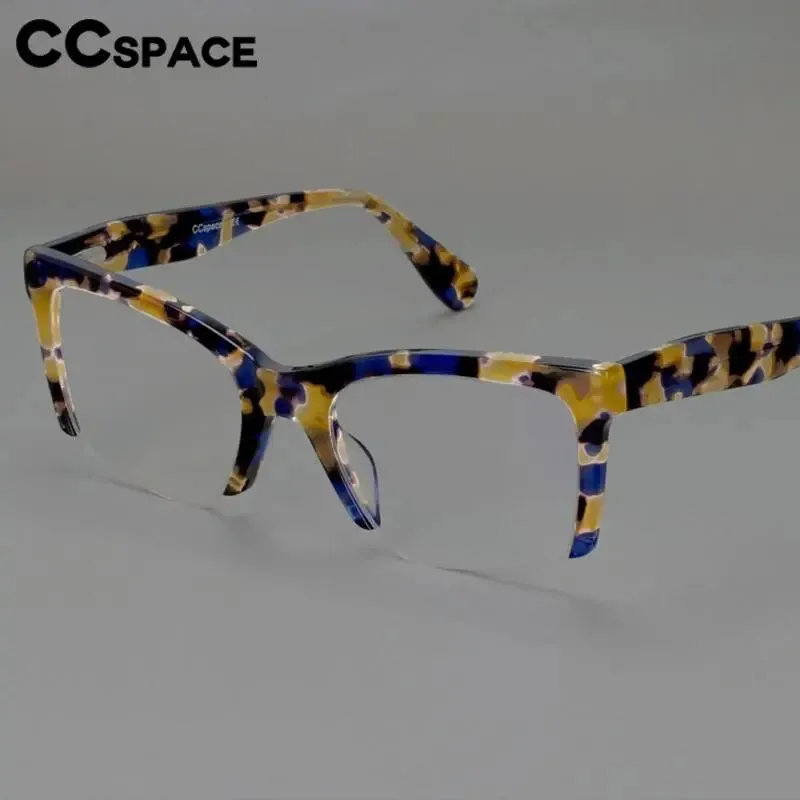 CCspace Women's Semi Rim Square Acetate Hyperopic Reading Glasses R49409