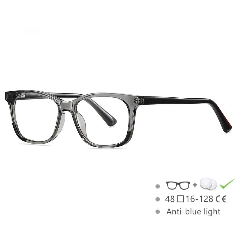 CCspace Youth's Unisex Full Rim Square Tr 90 Titanium Eyeglasses 54523