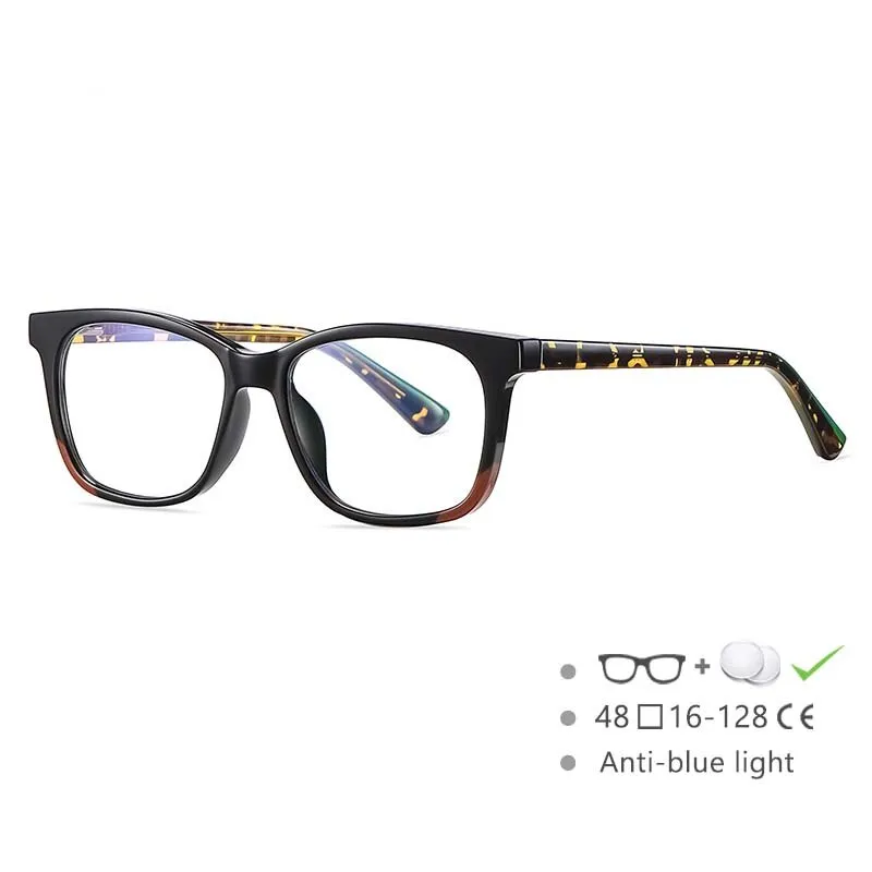 CCspace Youth's Unisex Full Rim Square Tr 90 Titanium Eyeglasses 54523