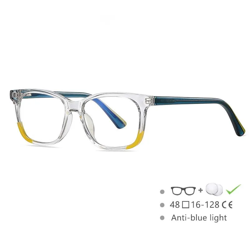 CCspace Youth's Unisex Full Rim Square Tr 90 Titanium Eyeglasses 54523