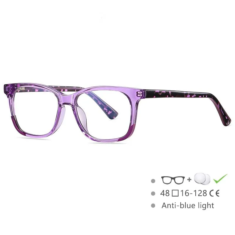 CCspace Youth's Unisex Full Rim Square Tr 90 Titanium Eyeglasses 54523