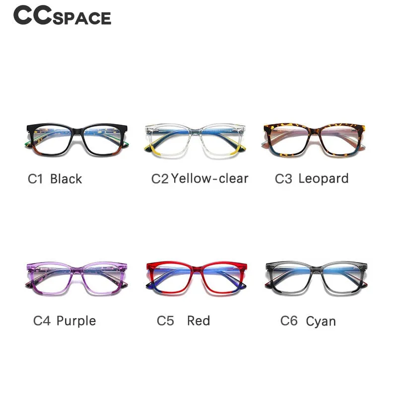 CCspace Youth's Unisex Full Rim Square Tr 90 Titanium Eyeglasses 54523