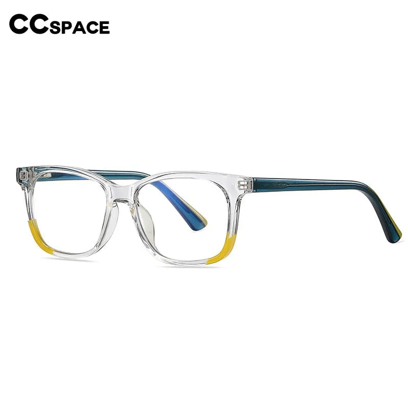 CCspace Youth's Unisex Full Rim Square Tr 90 Titanium Eyeglasses 54523