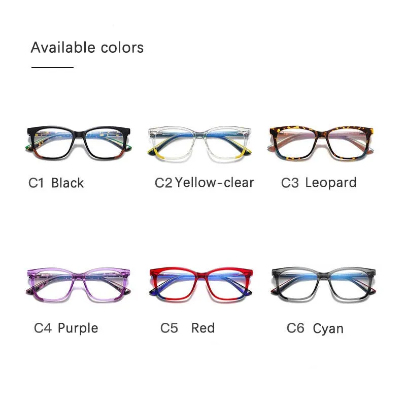 CCspace Youth's Unisex Full Rim Square Tr 90 Titanium Eyeglasses 54523