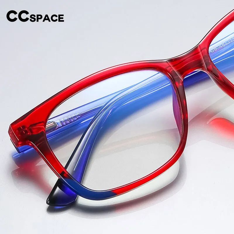 CCspace Youth's Unisex Full Rim Square Tr 90 Titanium Eyeglasses 54523