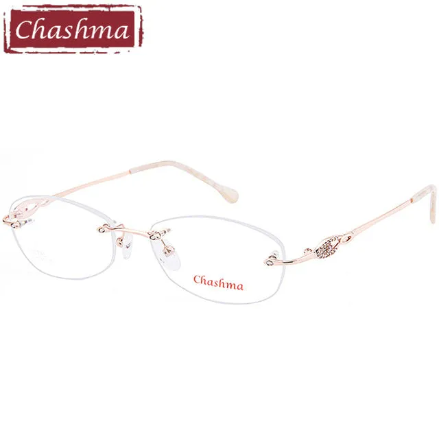 Chashma Brand Women's Eyeglasses Titanium Spectacle Rimless Ultra Light Ch3089