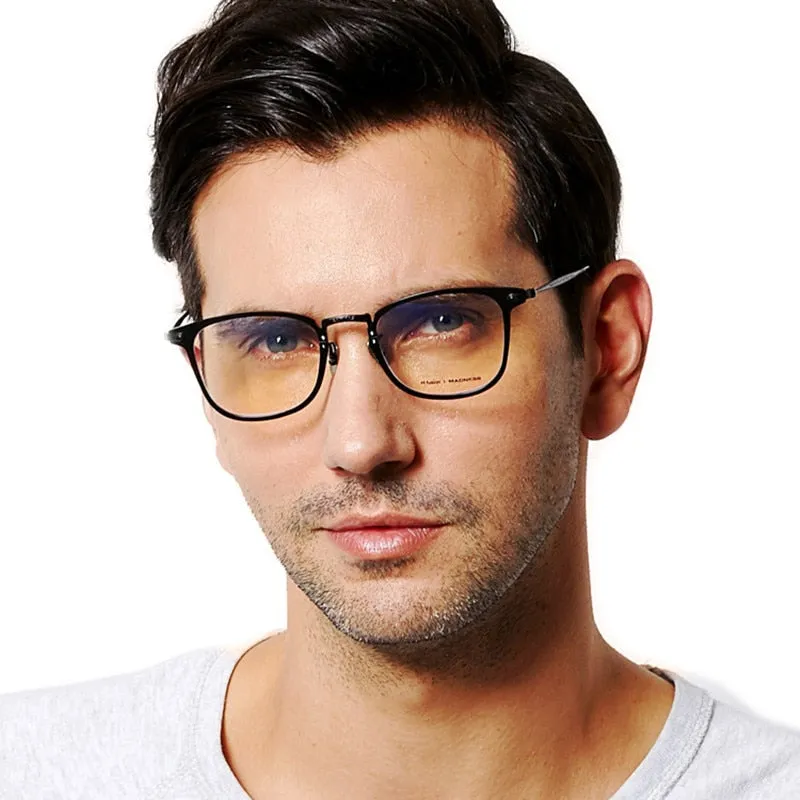 Chashma Men's Full Rim Square Titanium Frame Eyeglasses 30018