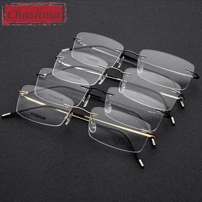 Chashma Men's RImless Rectangle Titanium Eyeglasses 3127