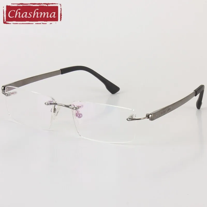 Chashma Men's Rimless Rectangle Titanium Eyeglasses T018