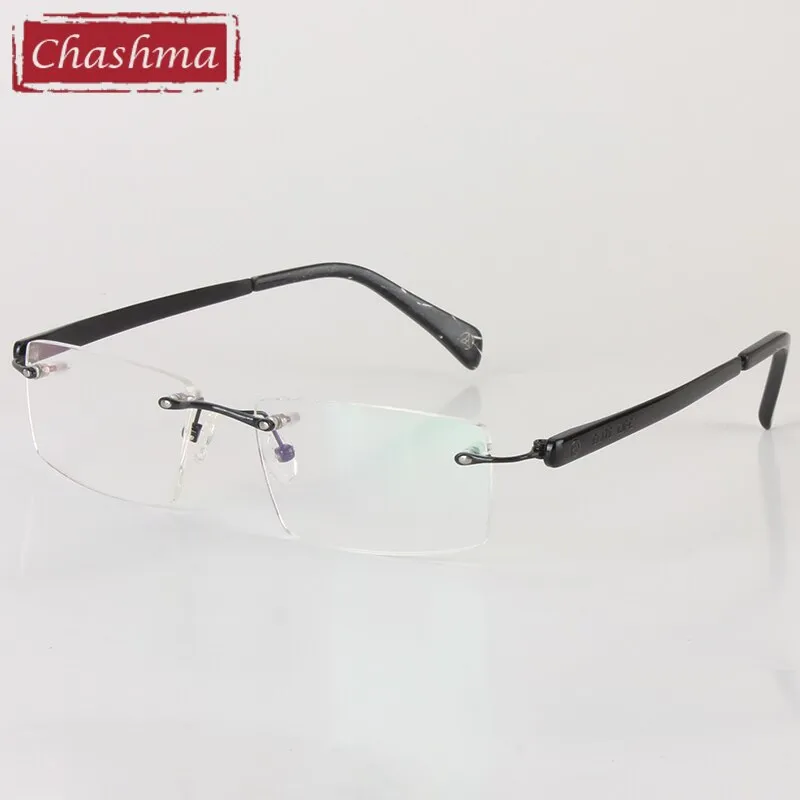 Chashma Men's Rimless Rectangle Titanium Eyeglasses T018