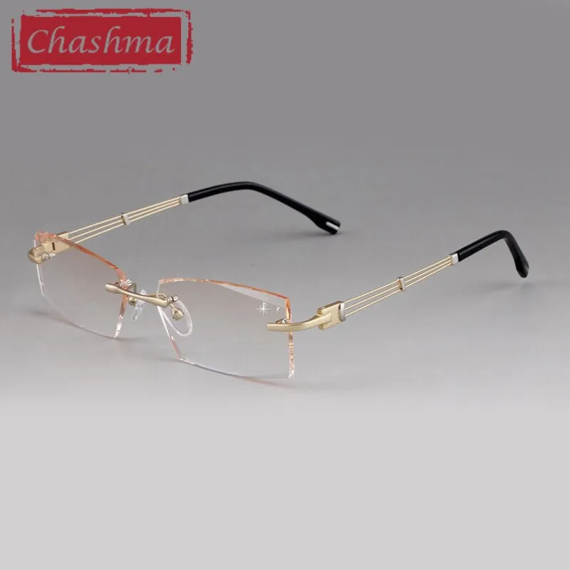 Chashma Men's Rimless Square Alloy Eyeglasses 58128