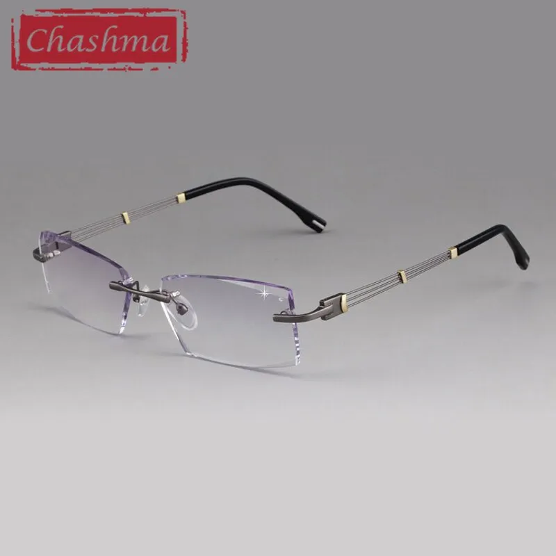 Chashma Men's Rimless Square Alloy Eyeglasses 58128