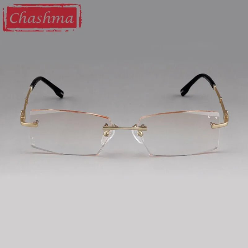 Chashma Men's Rimless Square Alloy Eyeglasses 58128