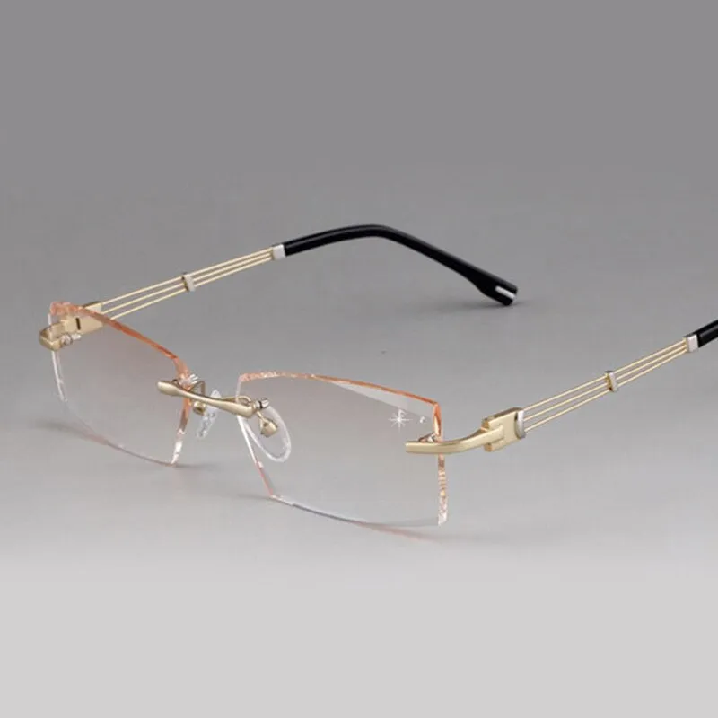 Chashma Men's Rimless Square Alloy Eyeglasses 58128