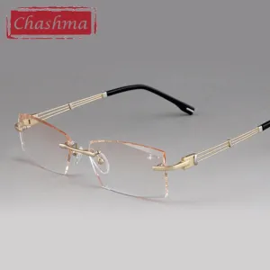 Chashma Men's Rimless Square Alloy Eyeglasses 58128