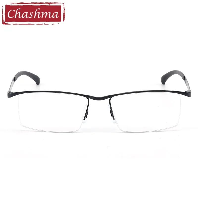 Chashma Men's Semi Rim Rectangle Titanium Alloy Eyeglasses P9317