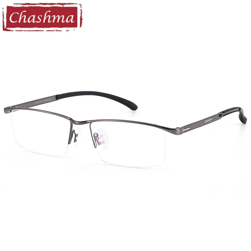 Chashma Men's Semi Rim Rectangle Titanium Alloy Eyeglasses P9317