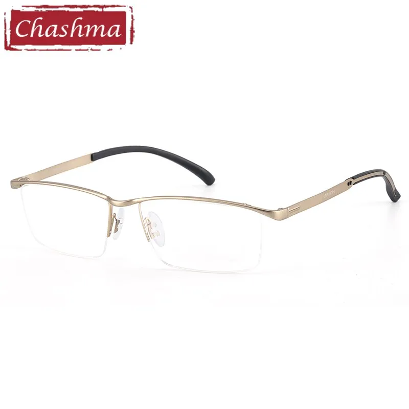 Chashma Men's Semi Rim Rectangle Titanium Alloy Eyeglasses P9317