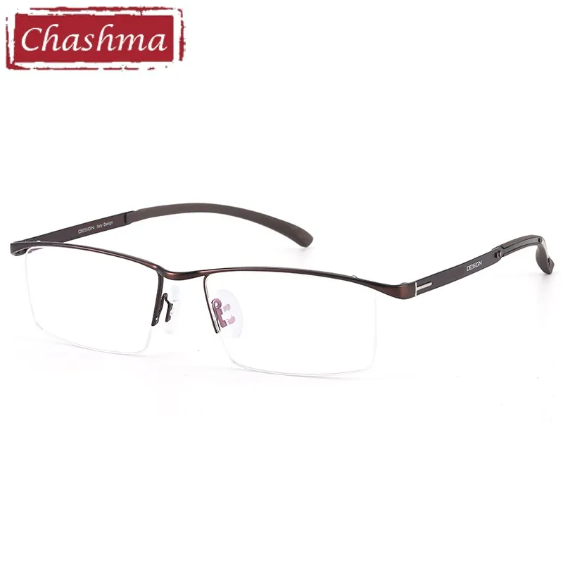 Chashma Men's Semi Rim Rectangle Titanium Alloy Eyeglasses P9317