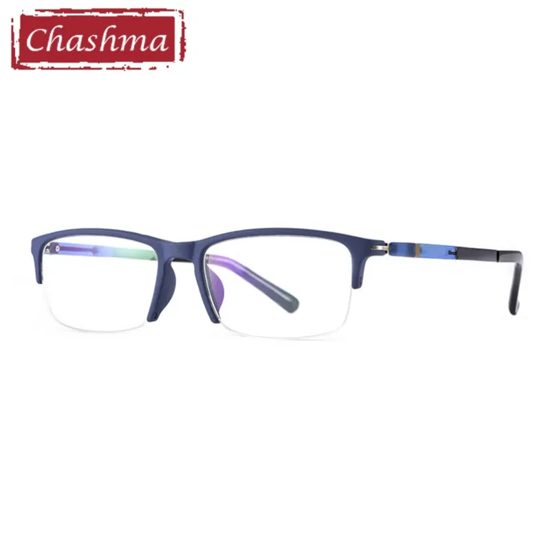 Chashma Men's Semi Rim Rectangle Tr 90 Alloy Eyeglasses 9163