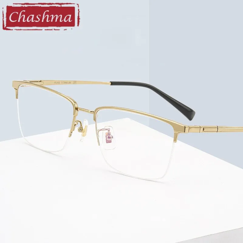 Chashma Men's Semi Rim Square Titanium Eyeglasses 226186