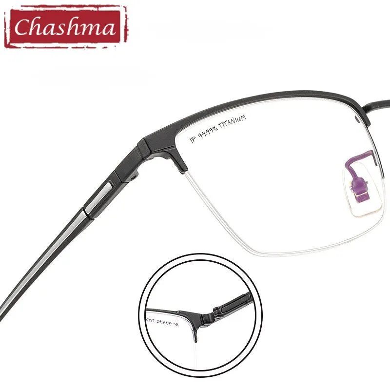 Chashma Men's Semi Rim Square Titanium Eyeglasses 226186