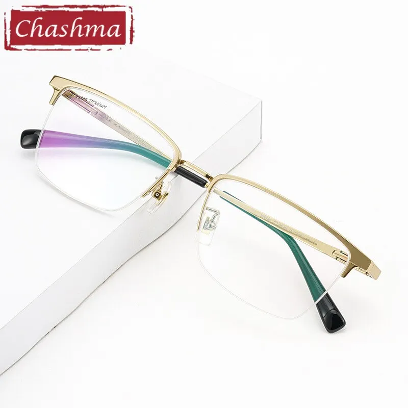 Chashma Men's Semi Rim Square Titanium Eyeglasses 226186