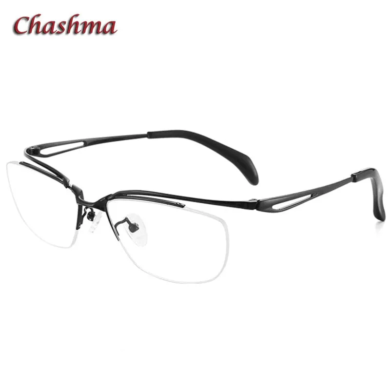 Chashma Ochki Men's Semi Rim Square Titanium Eyeglasses 015