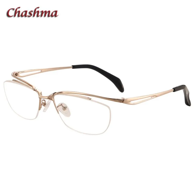 Chashma Ochki Men's Semi Rim Square Titanium Eyeglasses 015