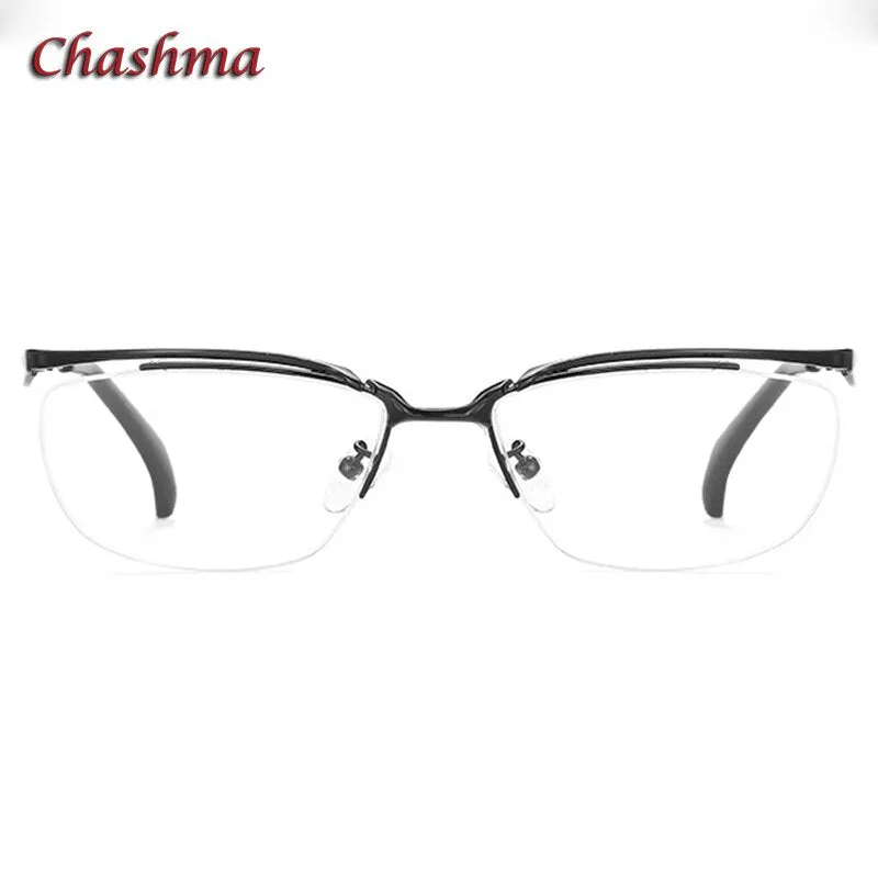 Chashma Ochki Men's Semi Rim Square Titanium Eyeglasses 015