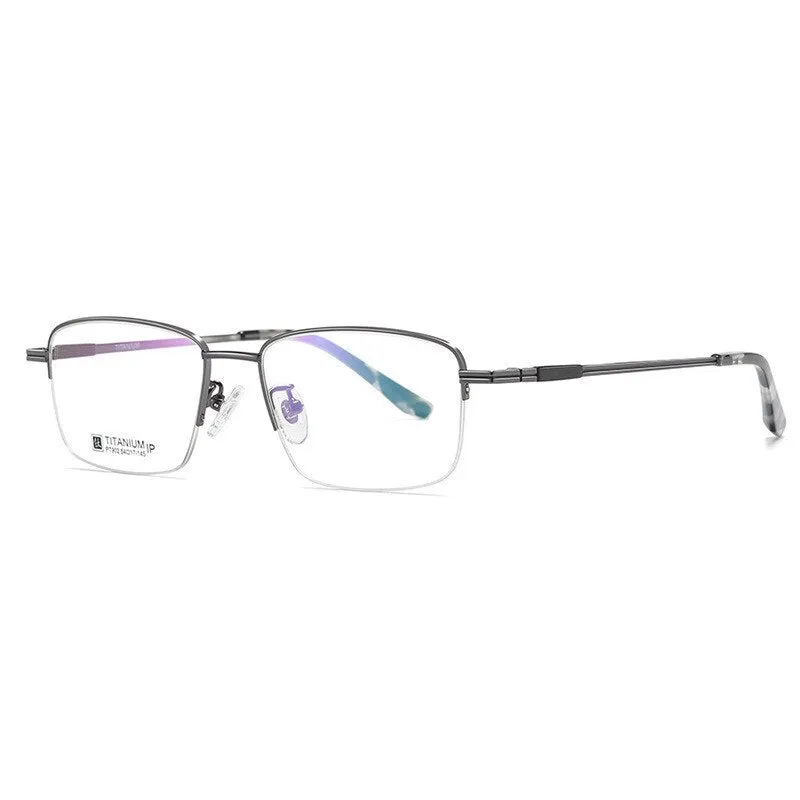 Chashma Ochki Men's Semi Rim Square Titanium Eyeglasses 902