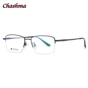 Chashma Ochki Men's Semi Rim Square Titanium Eyeglasses 902